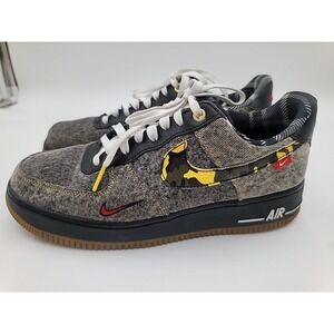 Nike Air Force 1 AF1 Camo Remix Shoes Mens Size 9 Denim Athletic Sneakers Retro